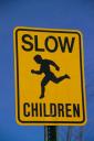 Sign for playing children